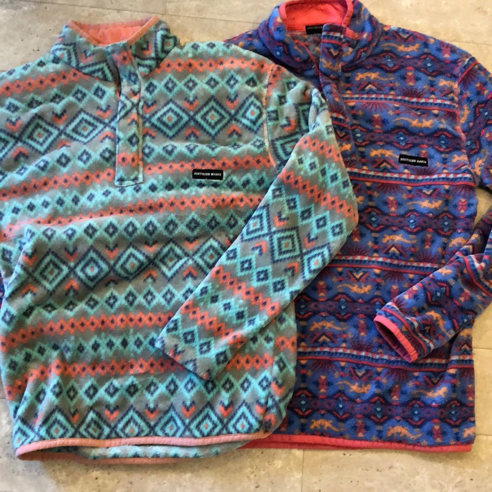southern marsh fleece 1/4 zips size small.